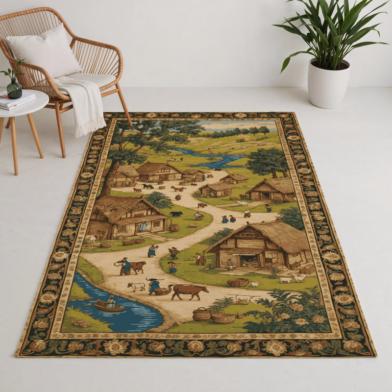 Tapis d'intérieur et d'extérieur brun Persian, Rectangulaire 3 pi x 5 pi