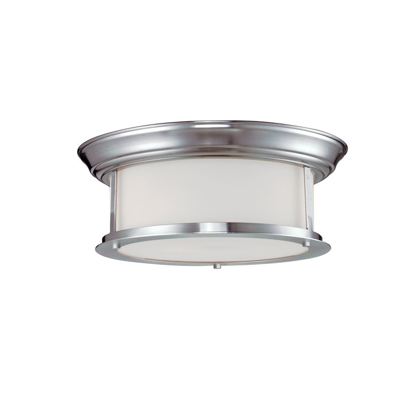 Plafonnier encastré 2 lumières Planas, H 5 po x l 10,75 po, Nickel brossé