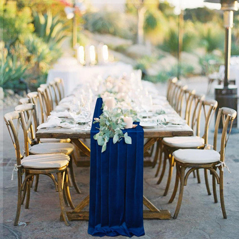 Table Runner - Navy Blue - Velvet, Soft Table Linen, Rectangle, Wedding Reception/Christmas/Dinner Table/Banquet/Prom