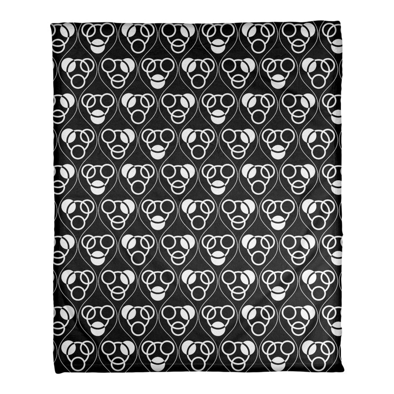 Couverture polaire à cercles classiques, l 60 po x L 80 po, Noir / blanc