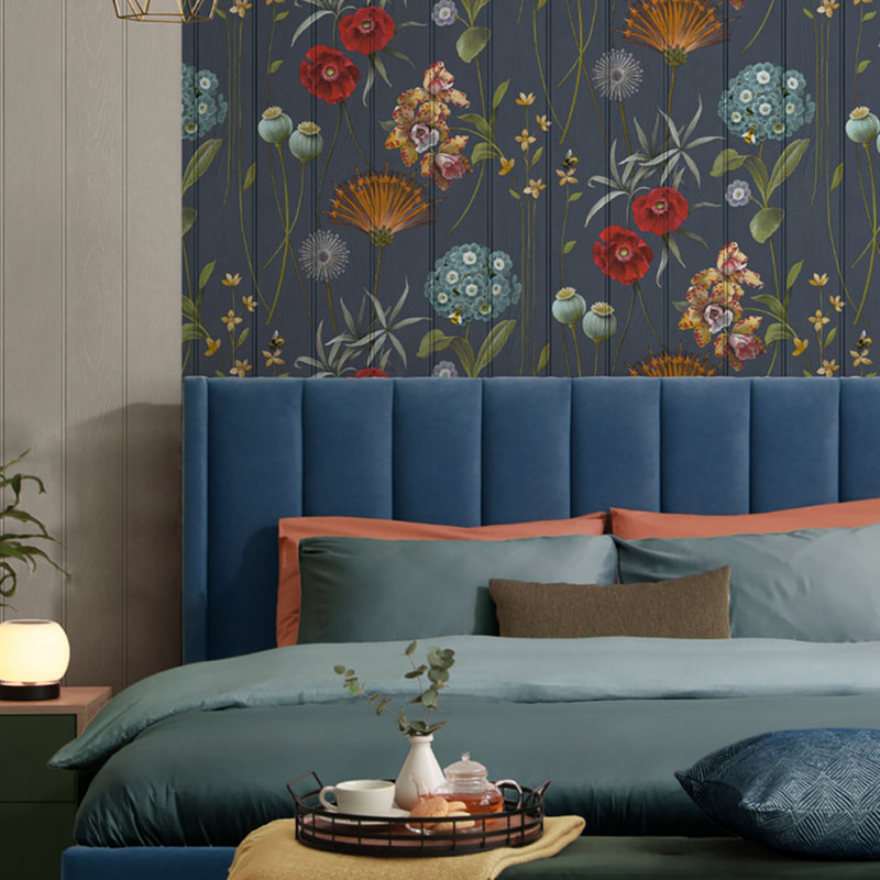 SOPHIE LAURENCE Dark Blue Multi Modern Paste The Wall Wallpaper 4771
