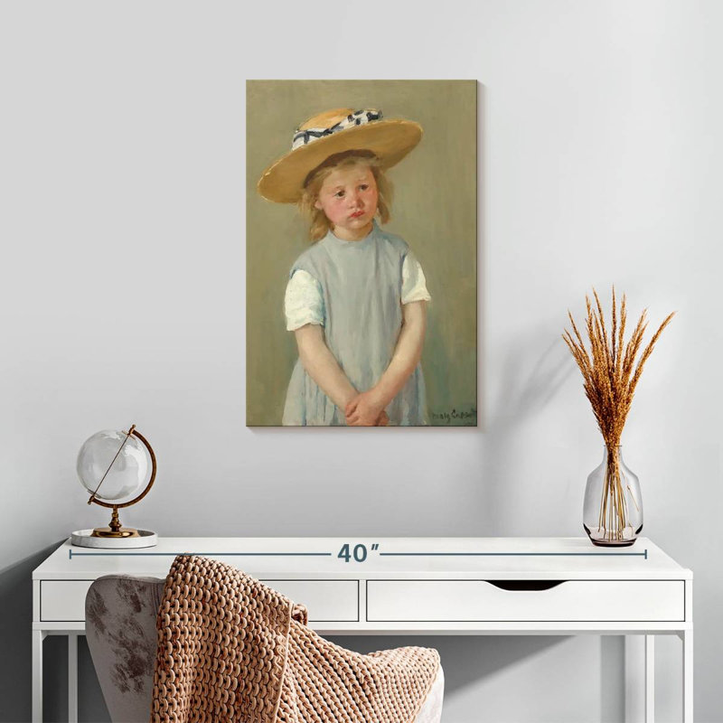 Leisha enfant dans un chapeau de paille 1886, H 24 po x l 16 po
