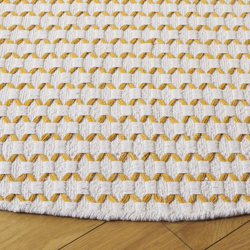 Chevron Handwoven Cotton Area Rug, Round 6'