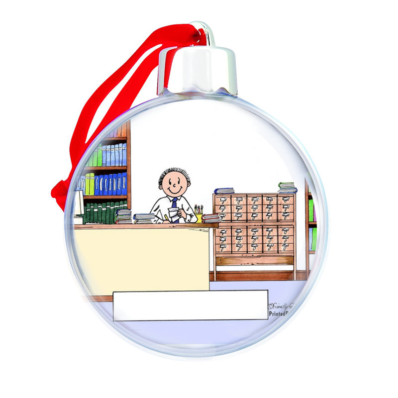 Personalized Librarian - Male Christmas Bulb Ornament, Yes