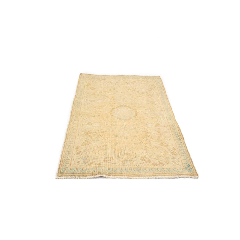 Tapis semi-antique beige traditionnel rétro 3X5