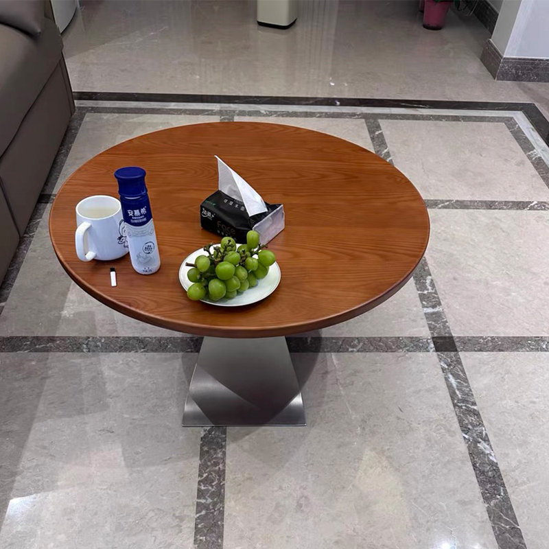 Perfect height coffee table with rounded edges, Medium Yellow Wood