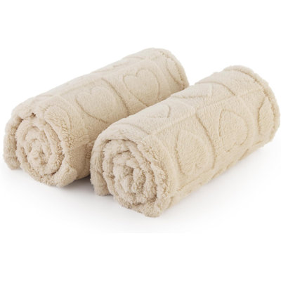 1 Pack 2 Dog Blankets For Small Dogs - 2Pcs Washable Soft Fluffy Puppy Blanket With Premium 300GSM Coral Fleece, Cozy Cat Blankets For Indoor Cats, Fuzzy Pet Blanket For Kitten Doggy, White