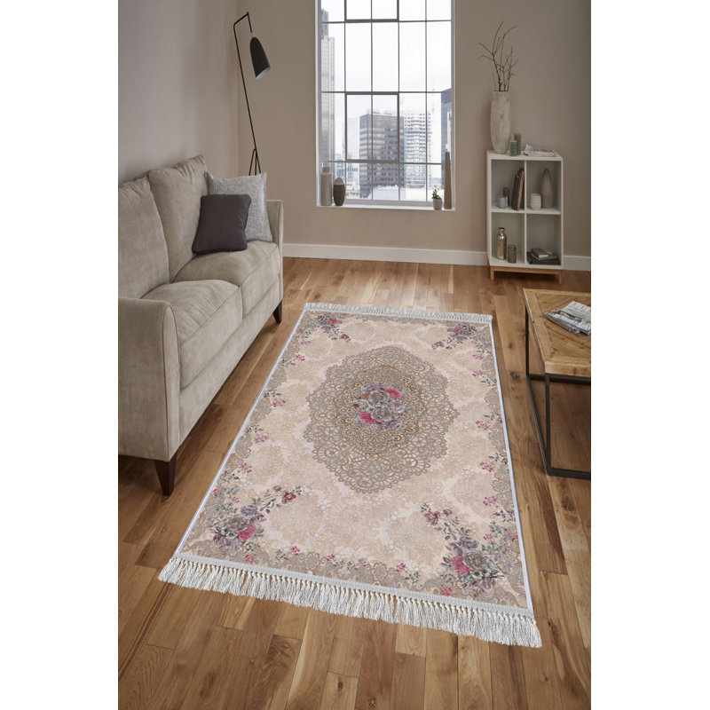 Luxurious Velvet Area Rug, 5.9 x 9.2 Feet | 100% Velvet Fabric, 100% Cotton Sole, 0.4 in Pile Height | Antibacterial, Non-Slip, Machine Washable | Elegant 3D Digital Print for Living Room & Bedroom Decor
