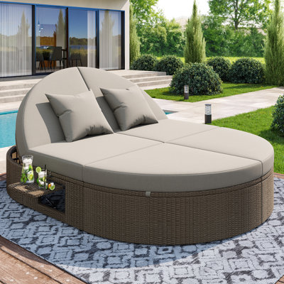 140.5cm Wide Curved Steel Patio Daybed