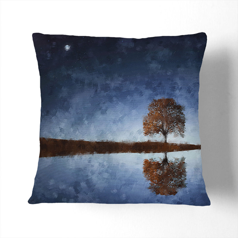Tree at Dusk Vol.3 Scatter Cushion with Filling, 40cm H x 40cm W x 15cm D, White