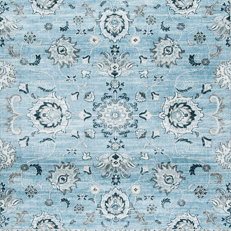 Delmer Performance Oriental Rug, Square 8'