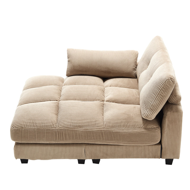 Coussin pratique en velours côtelé avec rembourrage en mousse et housse de chaise longue relaxante