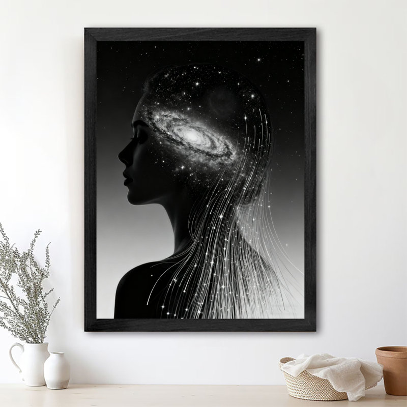 «Black», profondeur de la pensée rétro, impression fantaisiste, art mural, H 37 po x l 25 po