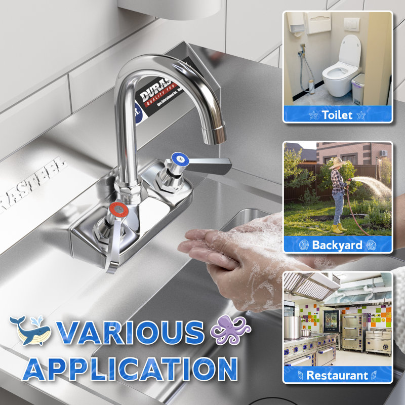 Stainless Steel Wall Mounted Handwash Station with Chrome Faucet