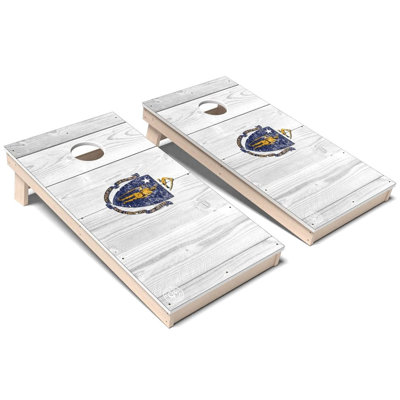 Ensemble de planches de cornhole composites toutes saisons en couleur Massachusetts State Flag