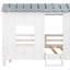 Lit mezzanine simple simple avec toit et deux fenêtres à l'avant
