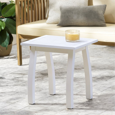 Table de bout rectangulaire en bois d'acacia SELMA en polyuréthane blanc