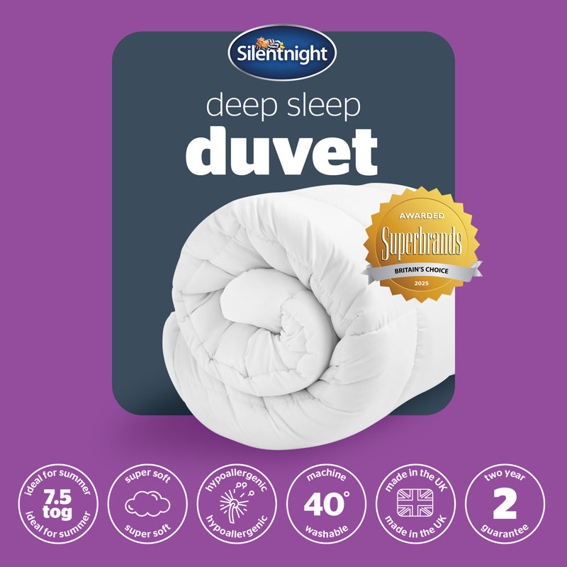 Silentnight Deep Sleep 7.5 Tog Duvet Light Weight Summer Quilt, Double