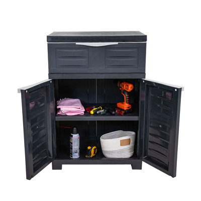 Armoire de rangement avec tablette réglable et tiroir supérieur