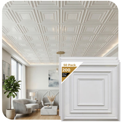 Schoolhouse Drop-In Or Glue-Up PVC Ceiling Tile