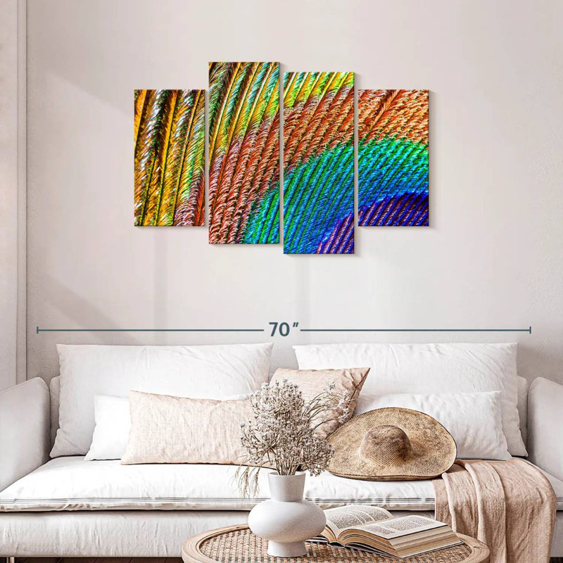 Brampt Abstract Peacock Feather, 27" H x 43" W