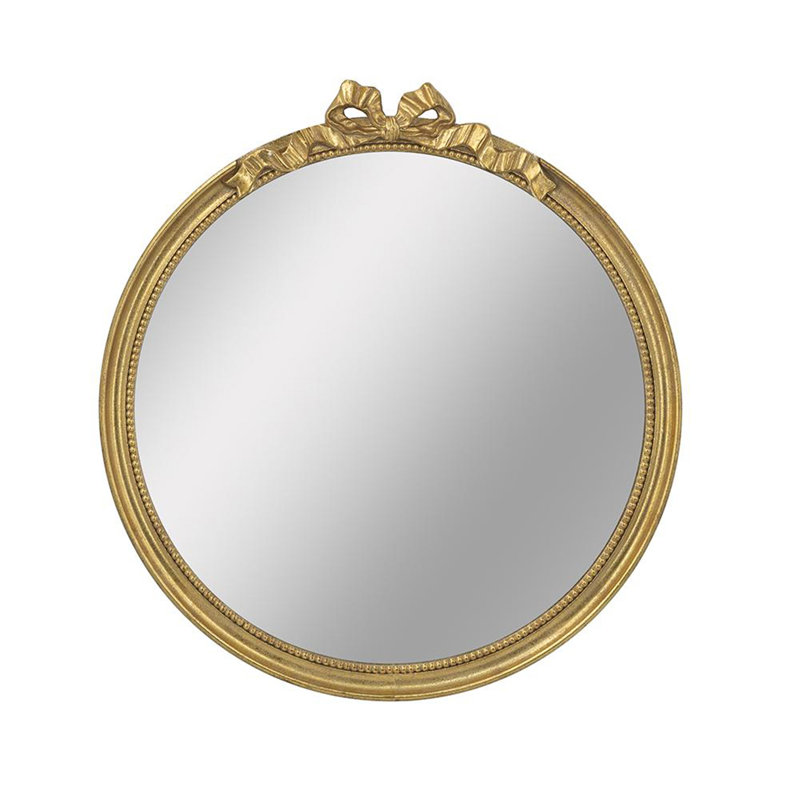Miroir mural rond 30 po x 1,5 po x 32 po avec cadre doré orné