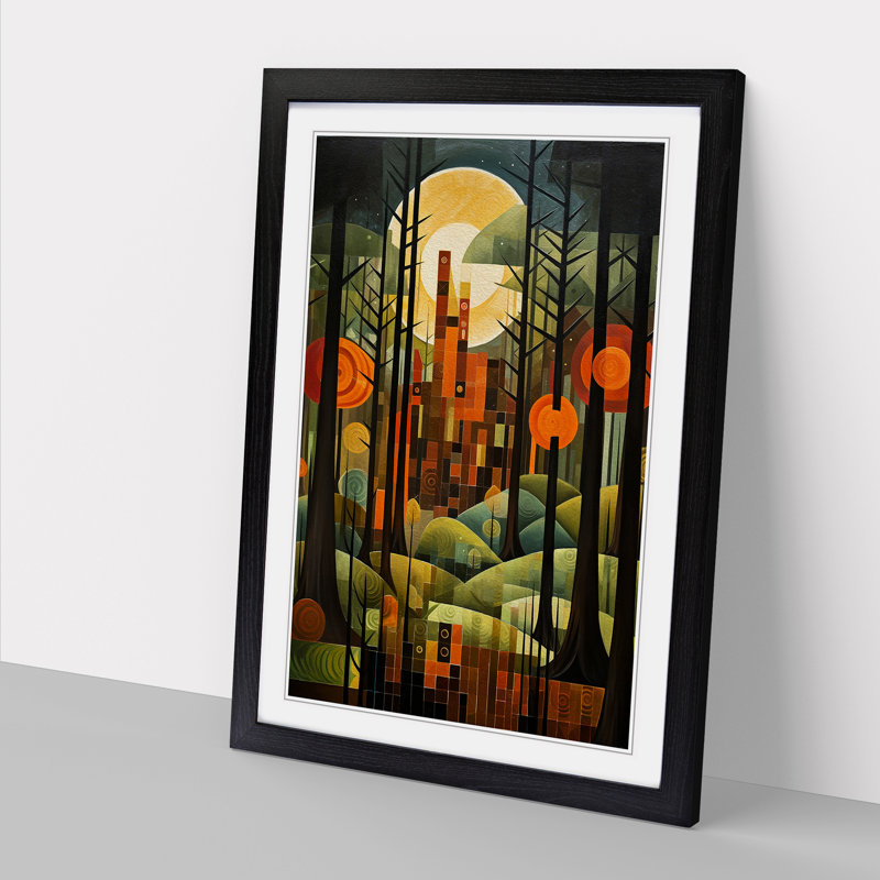Single Picture Frame Print on Wood, 34cm H x 25cm W, Black Framed