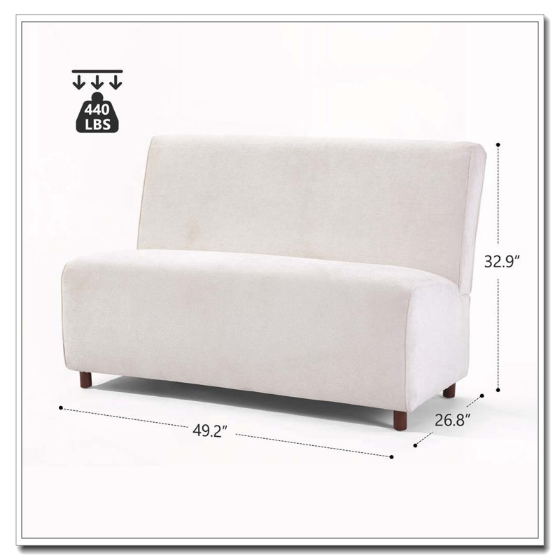Causeuse beige en tissu Boucle