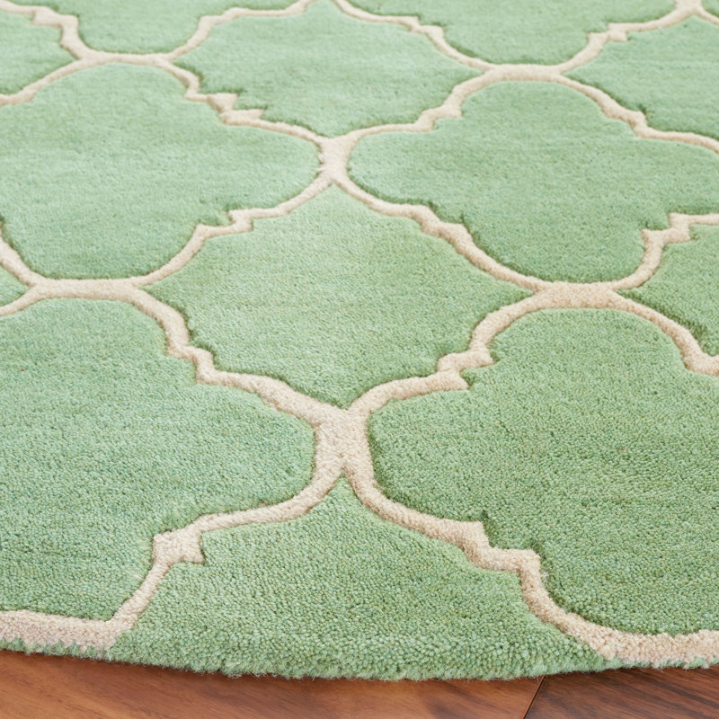 Carolene Hand Tufted Wool Geometric Rug, Round 5'