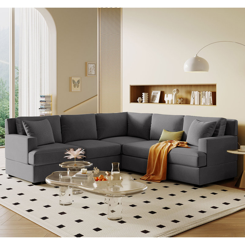 Canapé modulaire en tyrène, Mélange de polyester gris