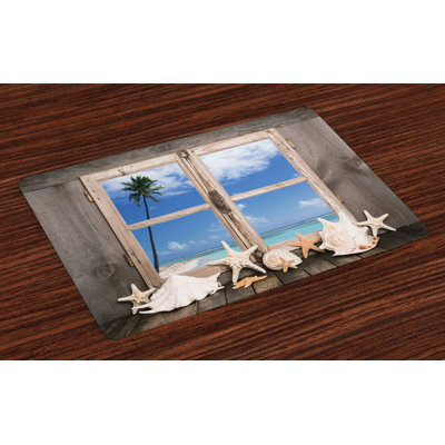Babcock Beach Seashells Starfish Palms Placemat