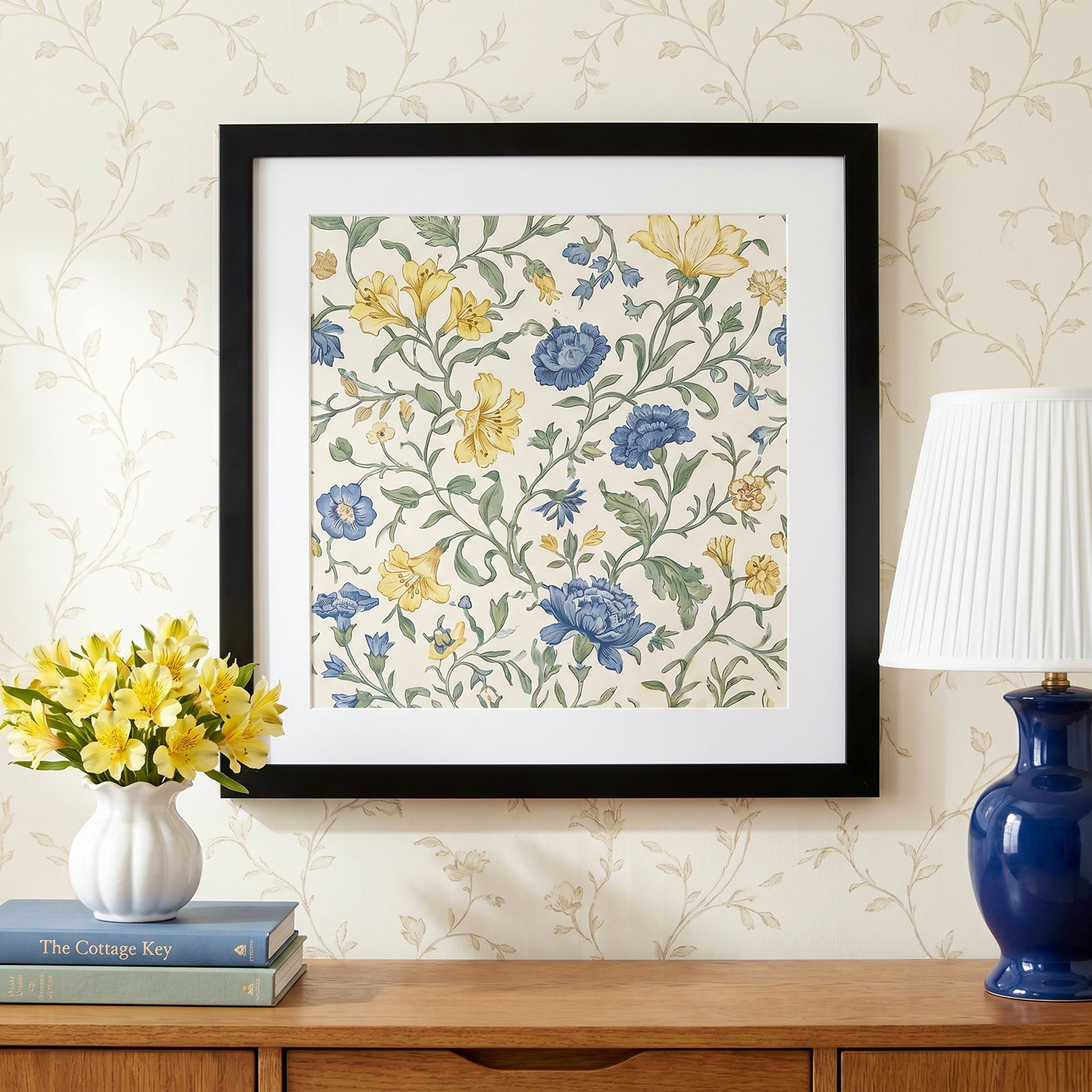 Fleurs De Matisse by Mercedes Lopez Charro, Black, 23" W x 33" H