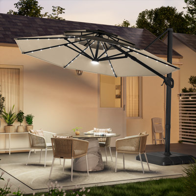 Parasol de patio en porte-à-faux à DEL 11 pi - élégant et durable
