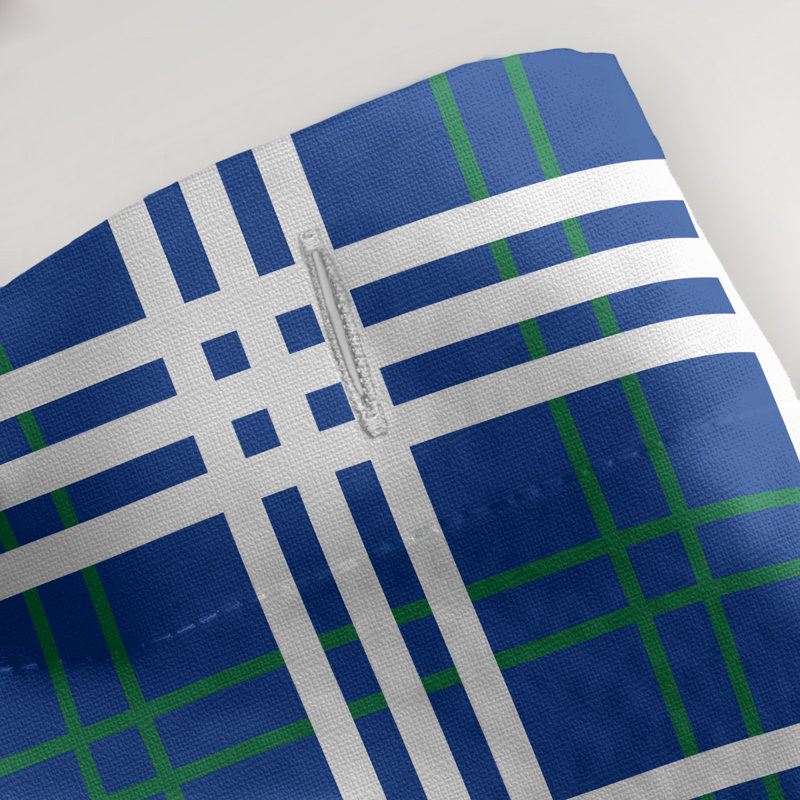 Plaid Shower Curtain Set, Bleu / vert / blanc
