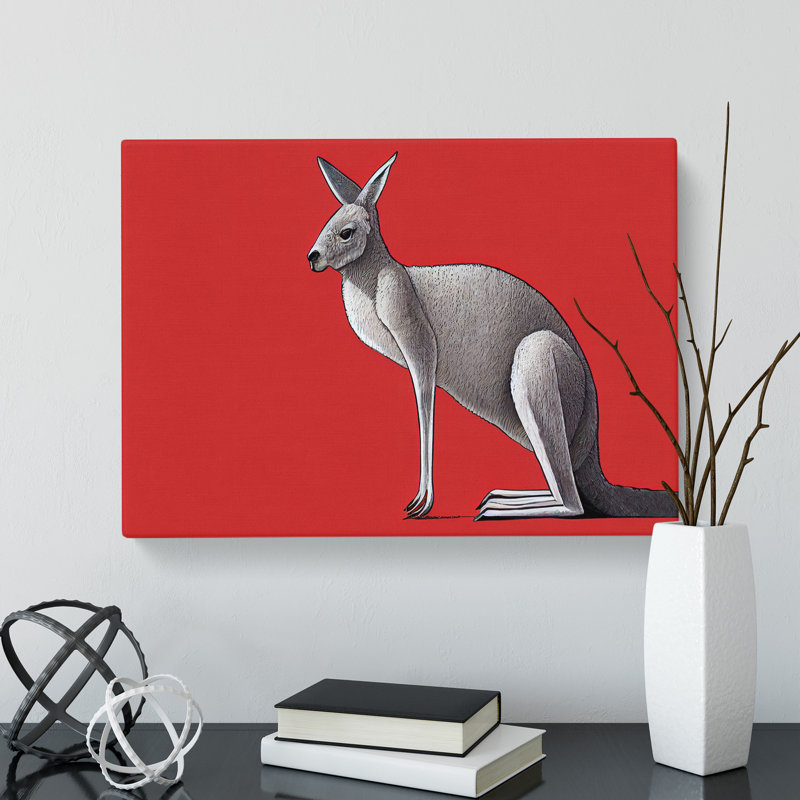 Kangaroo - Wrapped Canvas Print, 40cm H x 60cm W x 3cm D