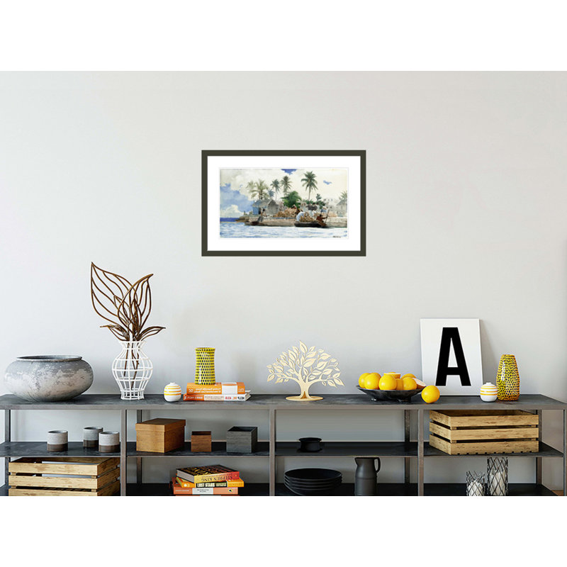 «Sponge Fishermen Bahamas» par Winslow Homer, impression giclée sur cadre, H 19 po x l 29,5 po