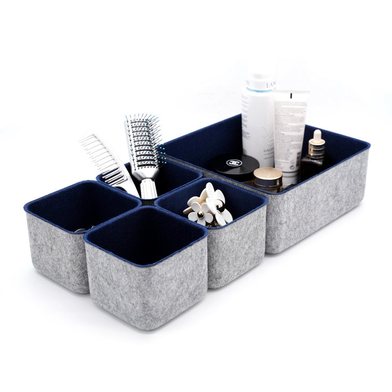 Anadela 4.3'' H x 10.2'' W x 10.2'' D Organizer Set, Navy