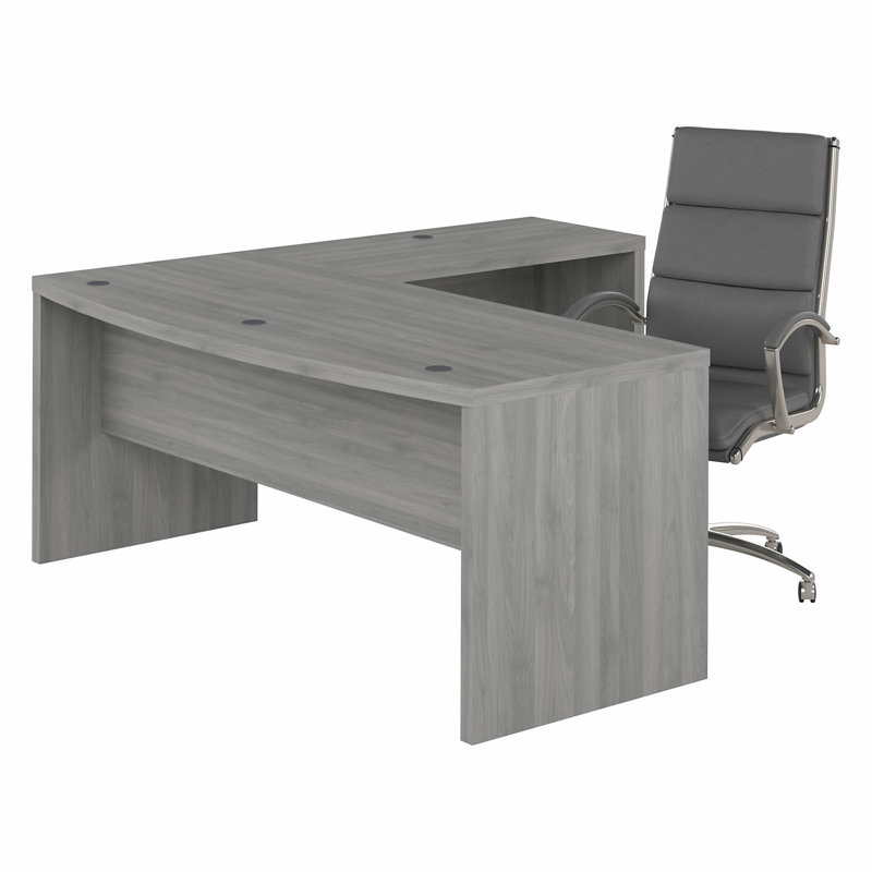 Echo 2 Piece Computer Desk Office Set, Modern Gray