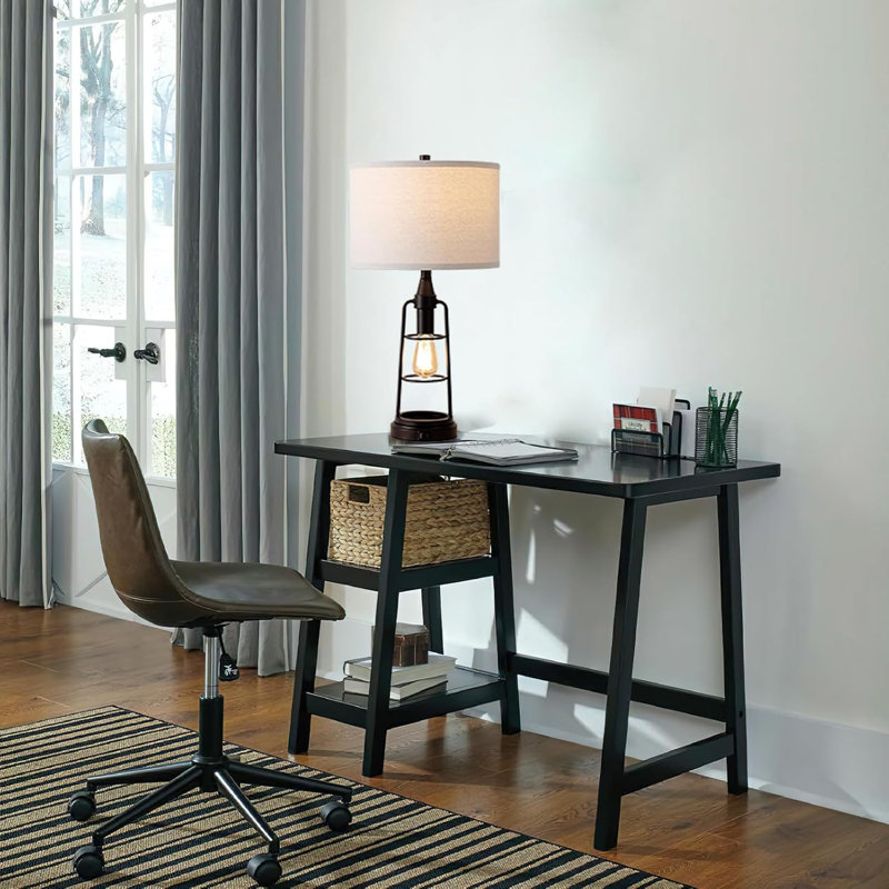 Lampe de table tactile avec veilleuse noire