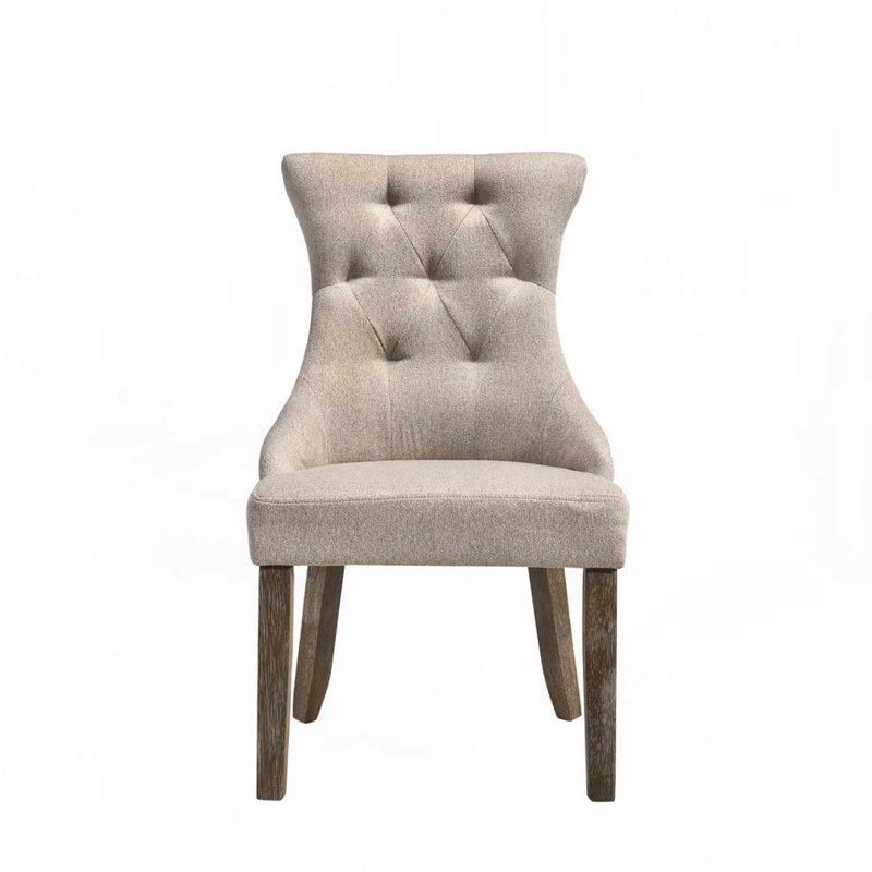 Ensemble de chaises de salle à manger rembourrées en tissu avec dossier capitonné, 4 pattes