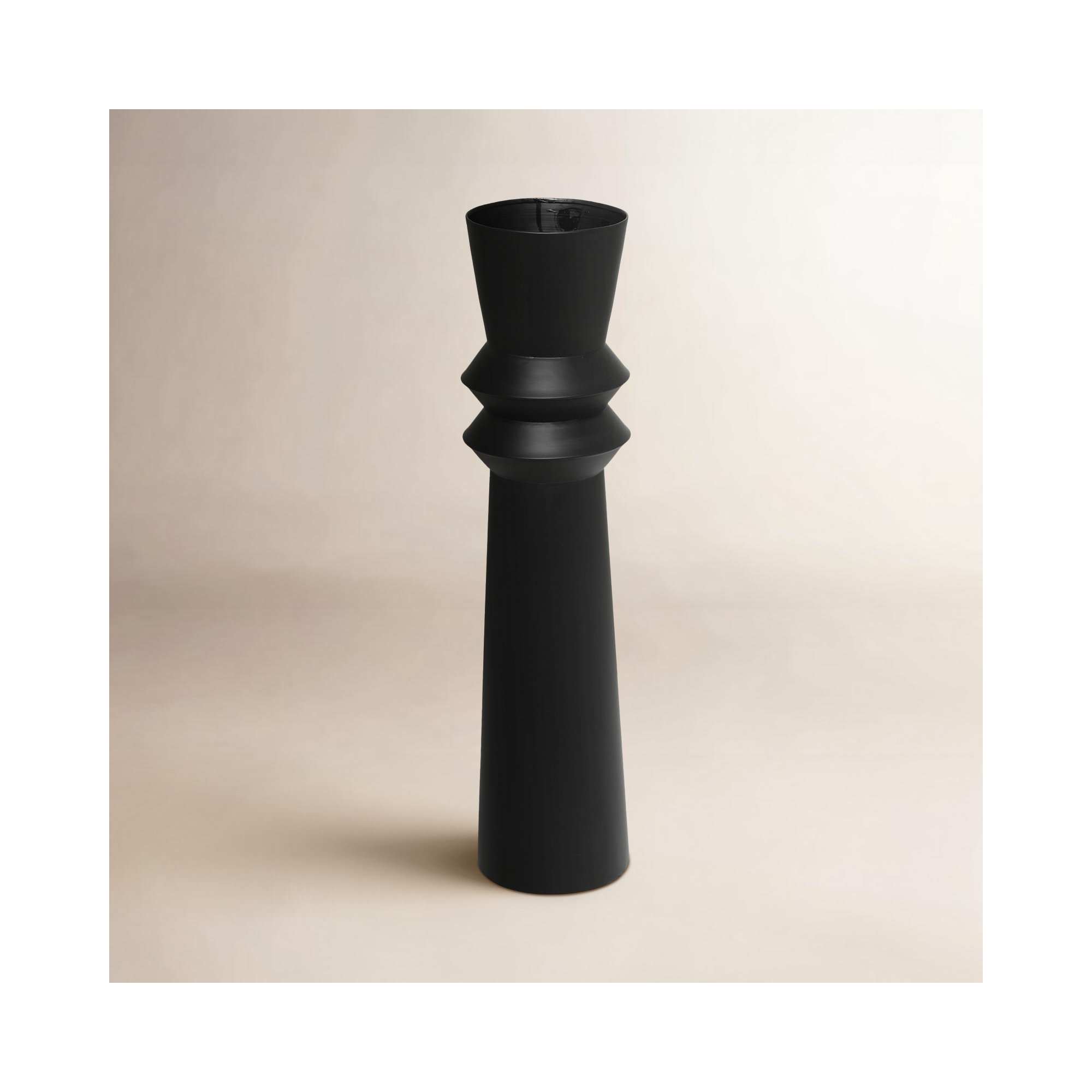 Mable Metal Floor Vase, Black, 31.75" H x 8.3" W x 7.8" D