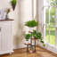 Étagère à plantes à 3 niveaux, petite tablette en métal et en bois pour plusieurs plantes d'intérieur, présentoir d'angle pour pots de fleurs, idéal pour le salon, la chambre ou le balcon.