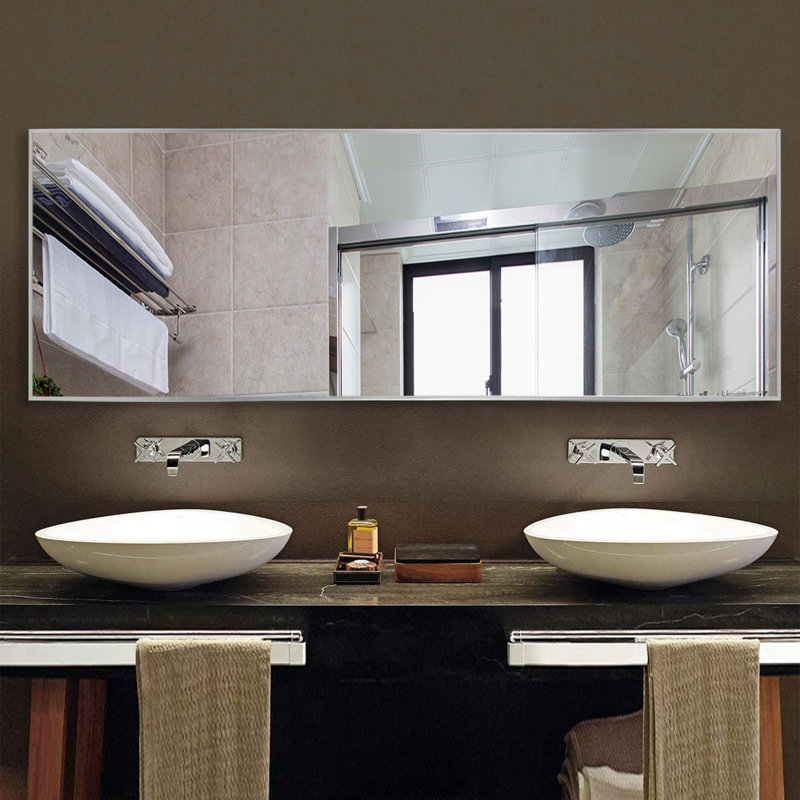 Clift Metal Flat Floor Mirror, Silver