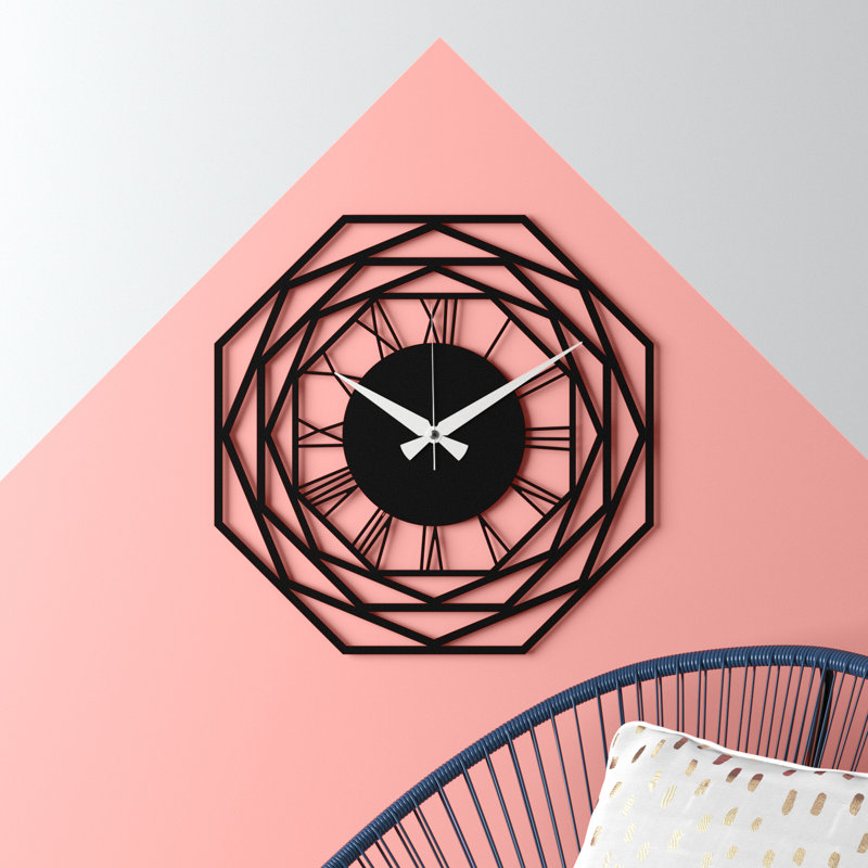 Horloge murale élégante en métal 18,9 po x 18,9 po | Fabrication 100% métal, épaisseur: 0,05 pouce | Nécessite 1 pile AA (non incluse) | Parfait pour les décors modernes et les espaces de vie