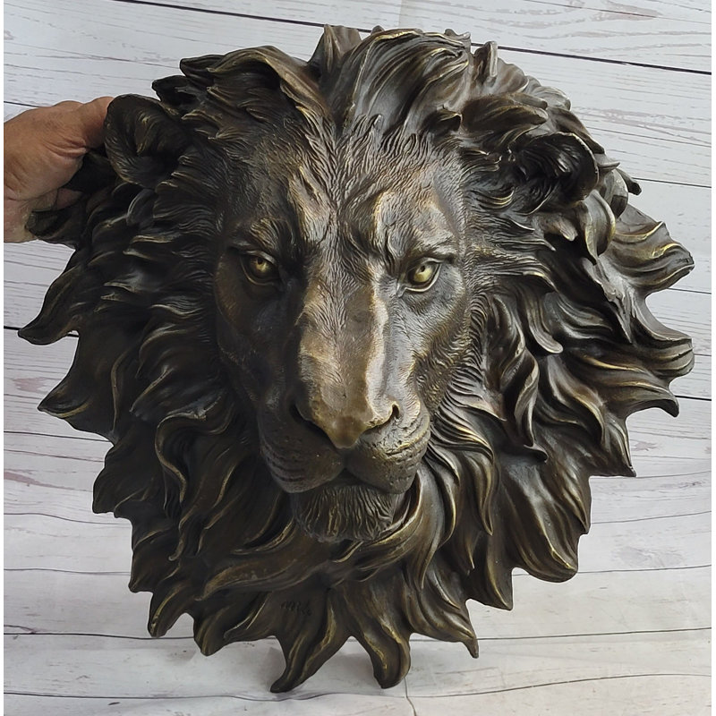 Grande figurine murale buste tête de lion