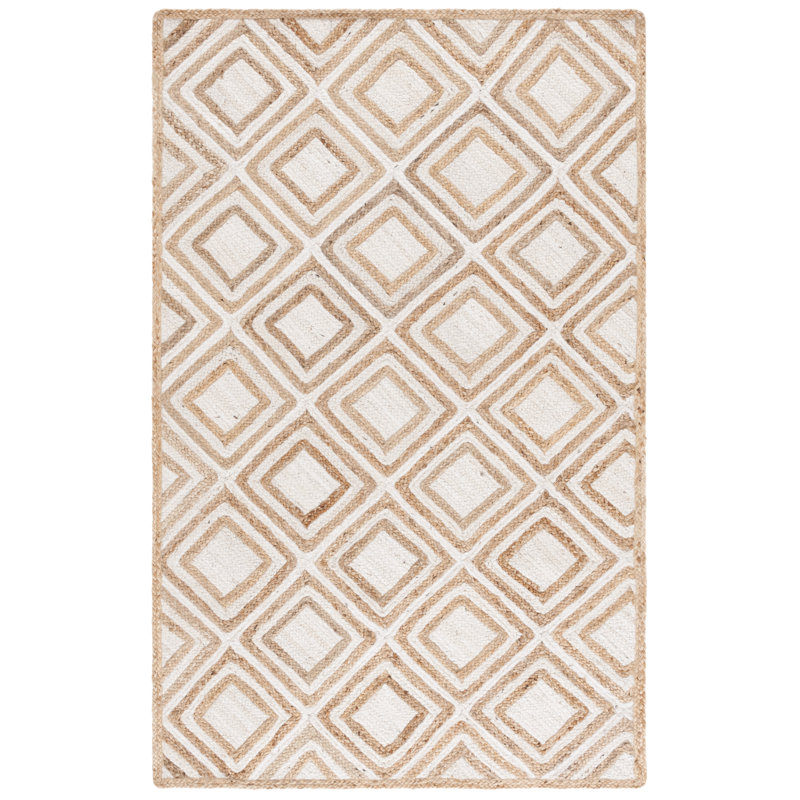 Arria Hand Woven Jute Geometric Rug, Rectangle 5' x 8'