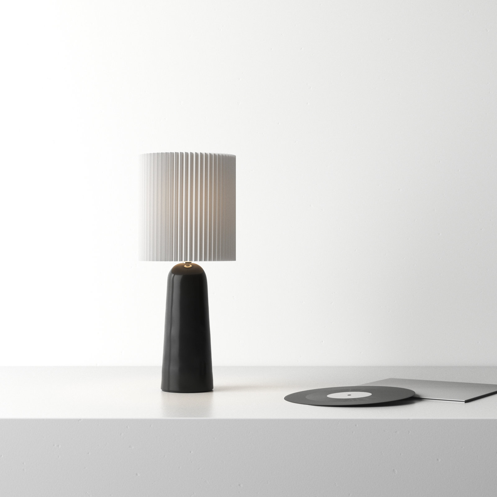Racine Ceramic Table Lamp, Black