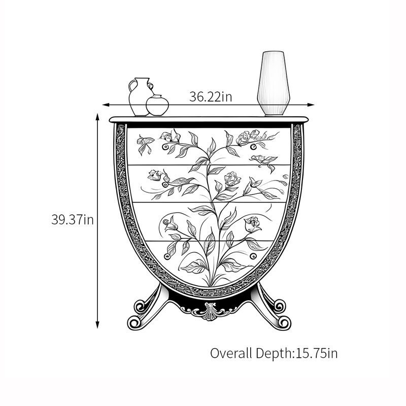 Commode décorative peinte et sculptée créative