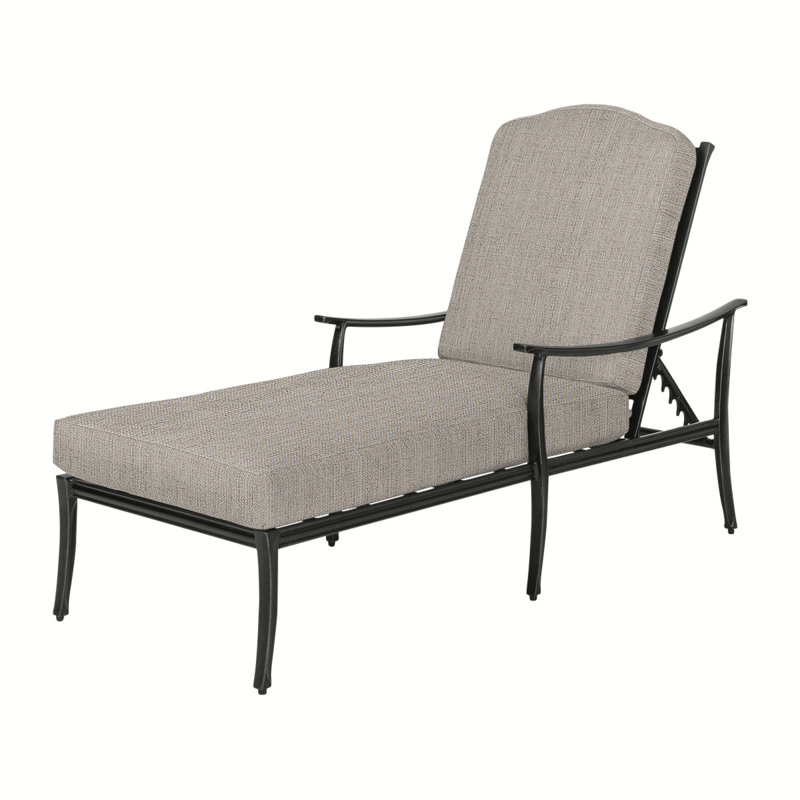 Edge Chaise Lounge Frame with Sunbrella Cushions, Midnight Gold, Cast Ash Sunbrella® Plainweave