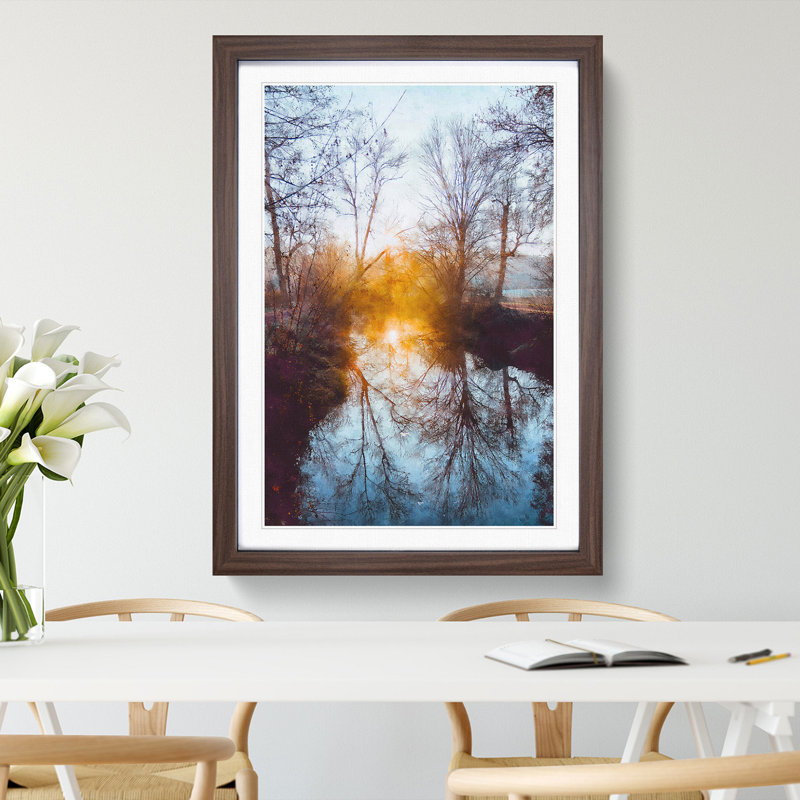 Trees - Picture Frame Painting Print, 87cm H x 62cm W x 2cm D, Walnut Framed